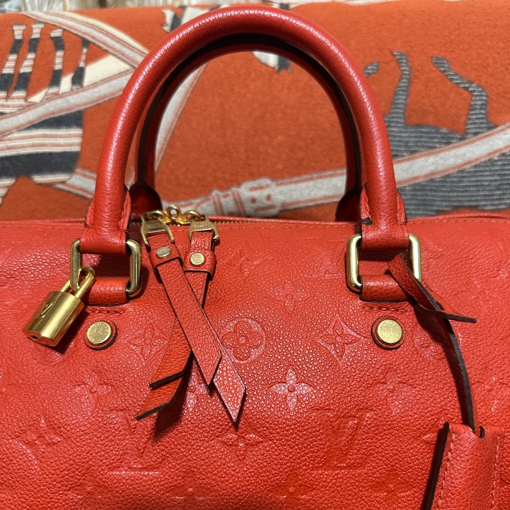 LOUIS VUITTON❤️🌟AH2163 EMPREINTE ORANGE SPEEDY BANDOULIERE 30 ⭐️ - Picture 2 of 15